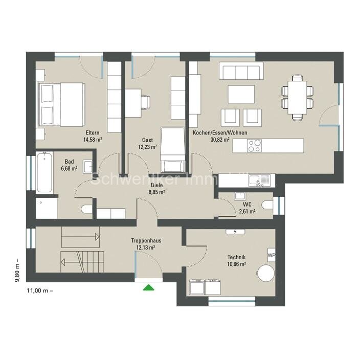 Eigentumswohnung in elegantem Zweifamilienhaus, großzügig, sonnig und familienfreundlich (OG)
