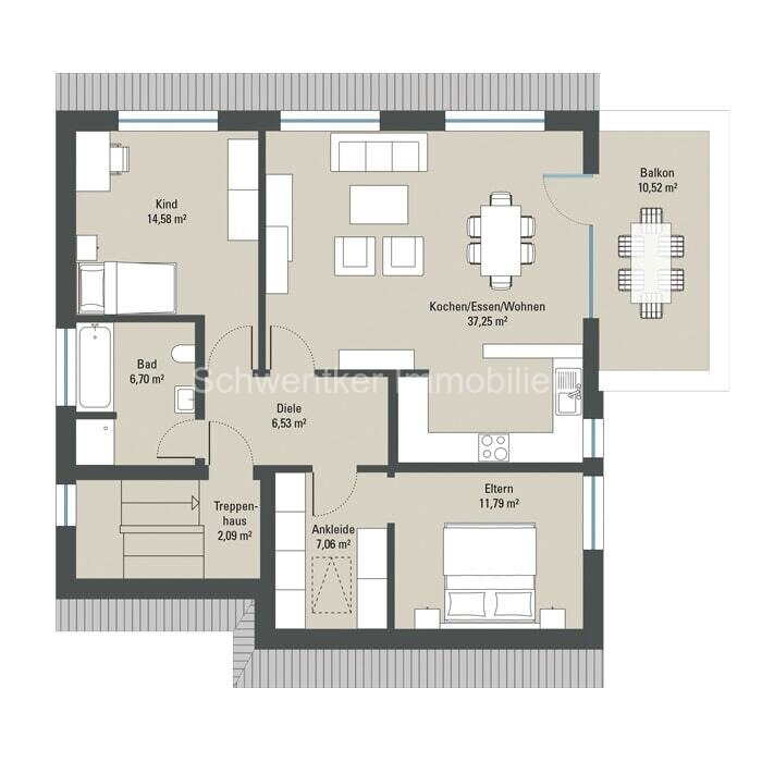 Eigentumswohnung in elegantem Zweifamilienhaus, großzügig, sonnig und familienfreundlich (OG)