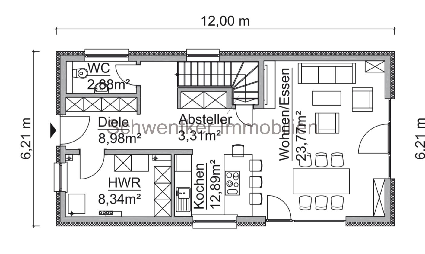 Einfamilienhaus 116 qm  das mit dem Bedarf vergrößert werden kann / Einbauküche PV- Anlage / FB / WP Schlüsselfertig