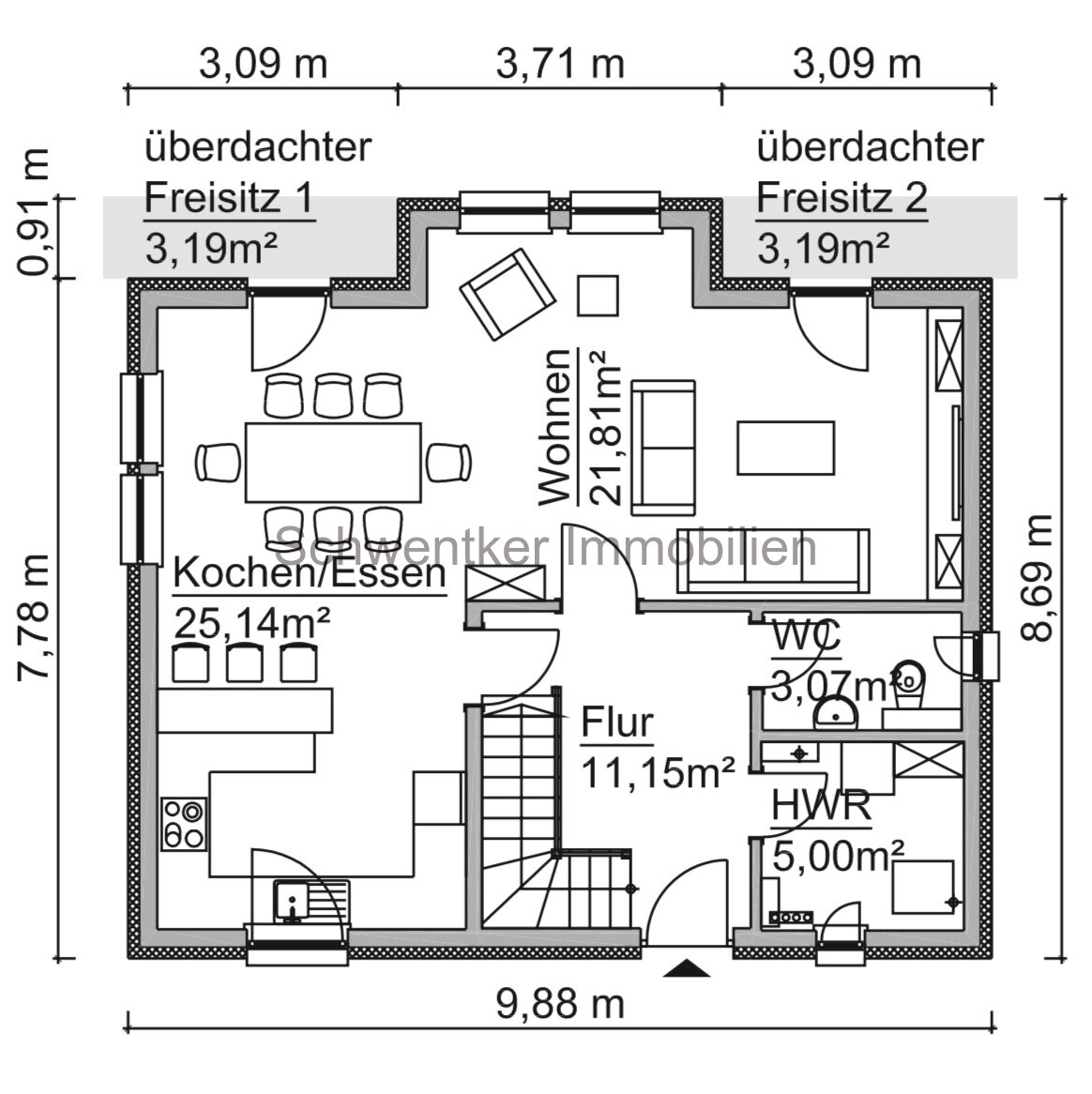 Optimal für junge Familien 131 Qm / 4 Zi / Einbauküche / WP / FB