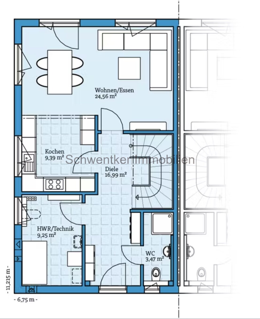 Doppelhaushälfte für die junge Familie 111 qm / 4 Zi / Einbauküche / PV- Anlage / FB / WP / Schlüsself. 
