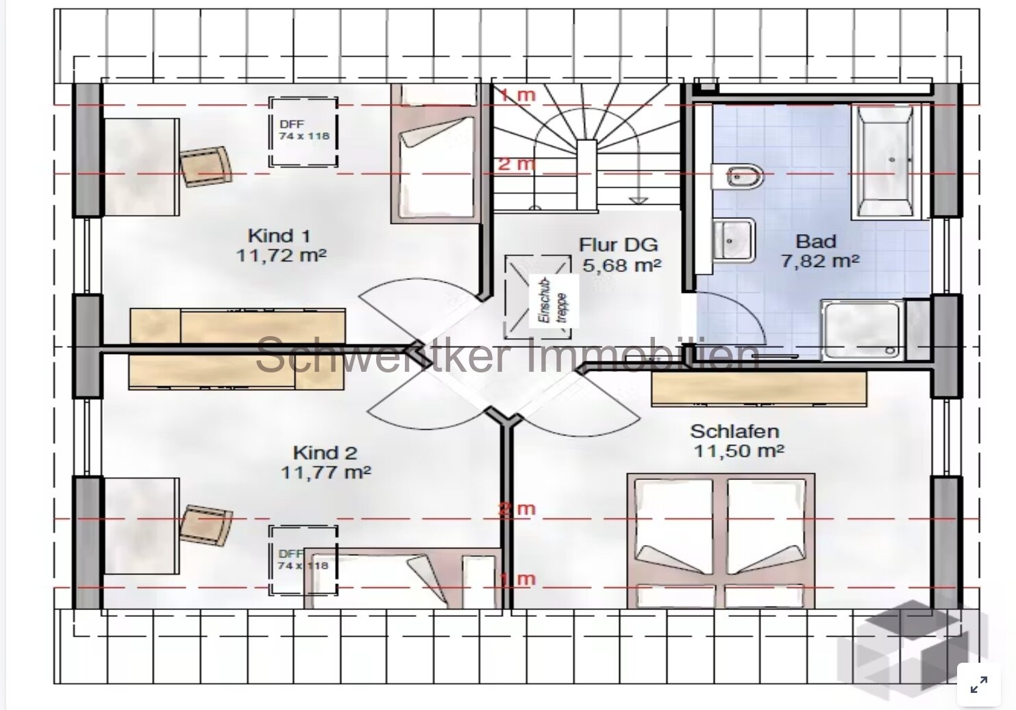 Optimal für die Familie 110 qm / 4 Zi / Einbauküche / PV- Anlage / WP / FB / Schlüsself. 