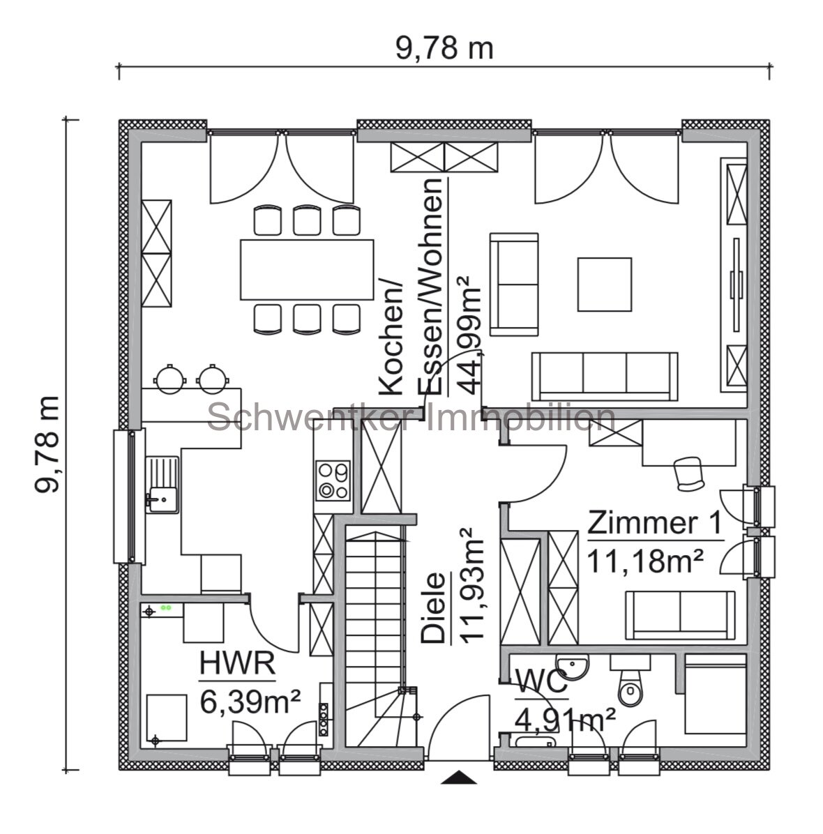 Stadtvilla mit raffiniertem  Grundriss und viel Platz 151 qm / Einbauküche / PV- Anlage / FB / WP