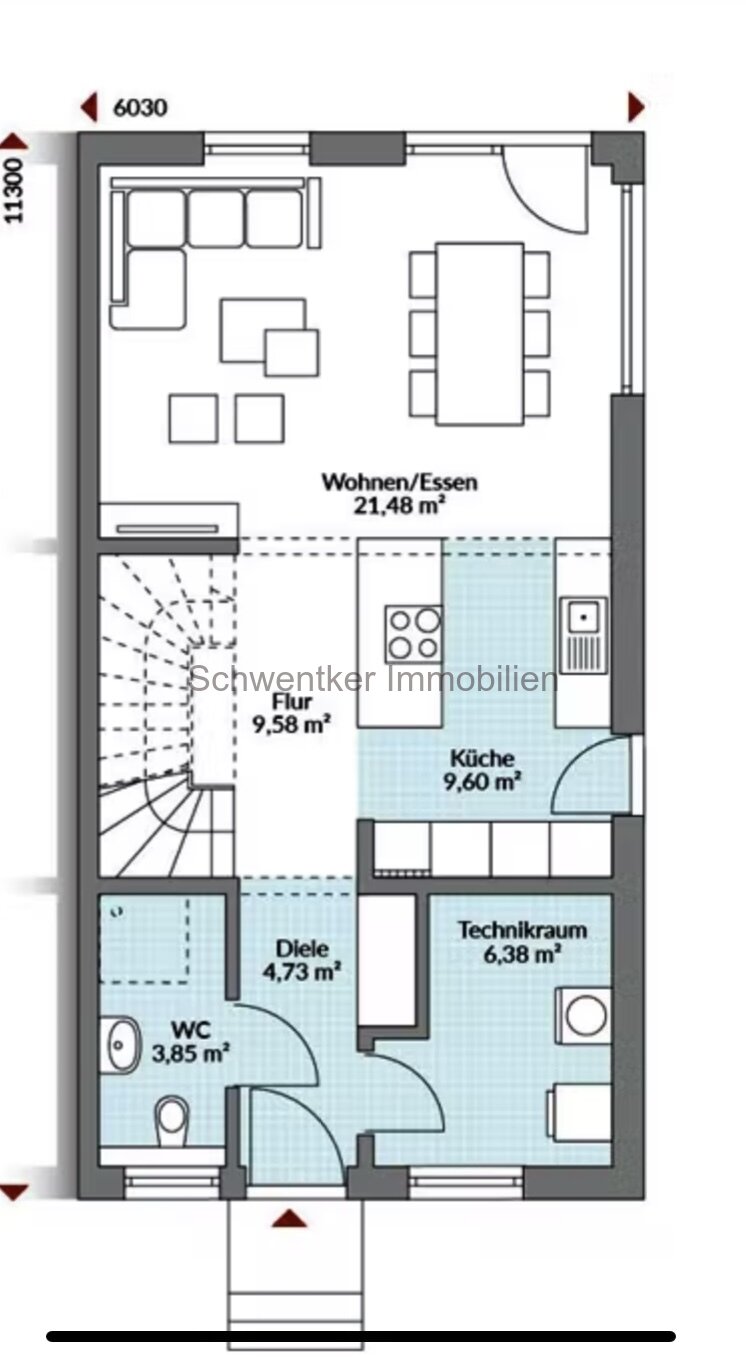 Doppelhaushälfte 108qm mit Grundstück /  Finanzierungsrate 1.265,-  incl Fördermittel  4 Zi / PV- Anlage / Einbauküche / Schlüsself. / FB / WP