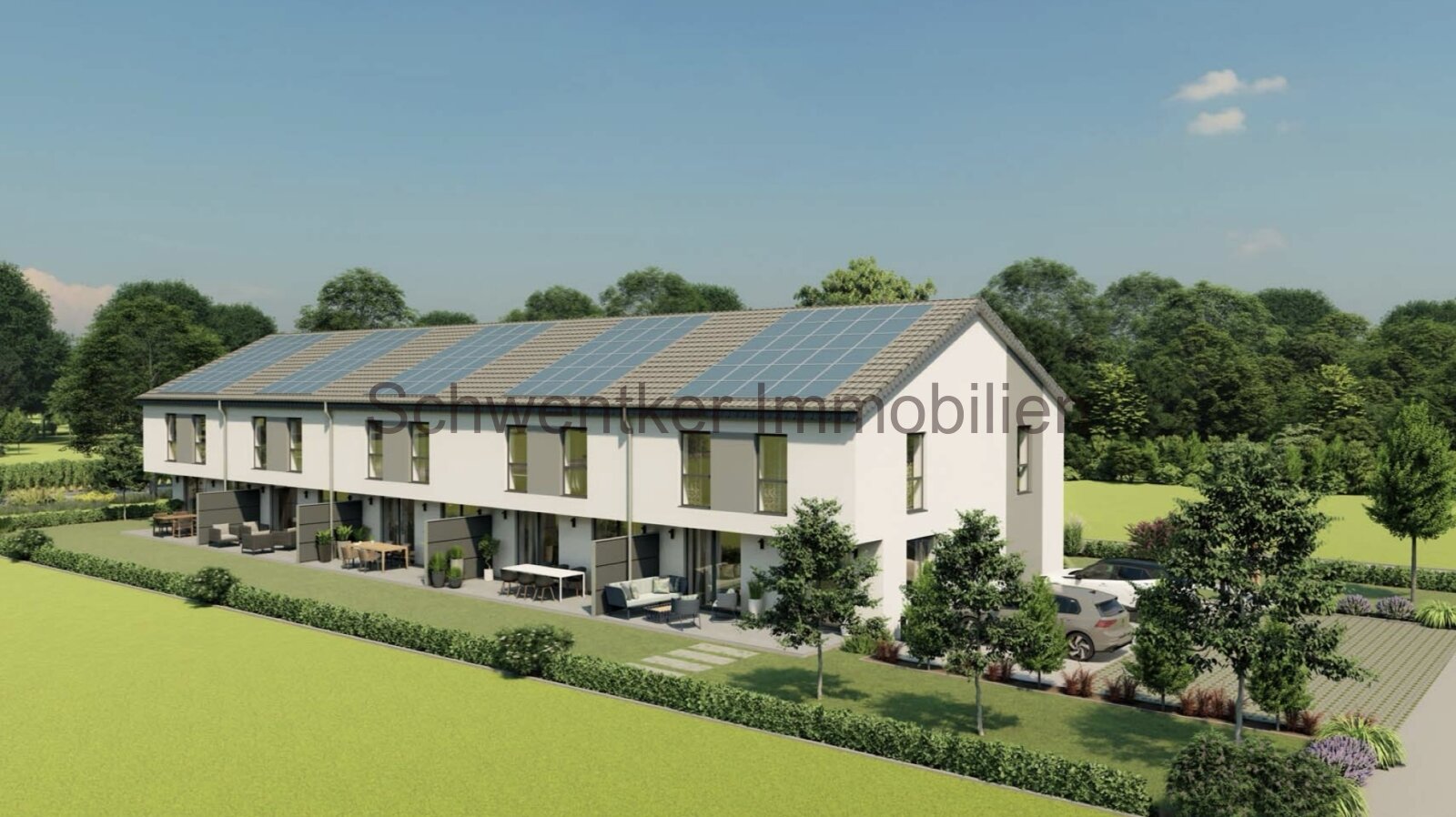 Ansicht mit Sonnenterassen Ansicht mit Sonnenterassen
